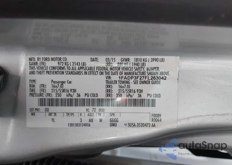 2015 Ford Focus Se from USA, damaged, VIN 1FADP3F27FL263042